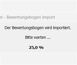Import Fortschritt