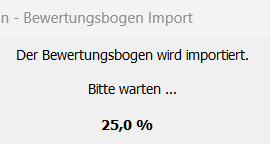 Import Fortschritt